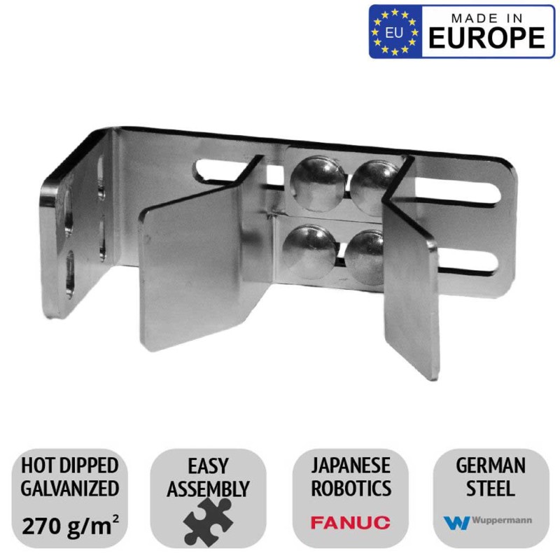 Adjustable End Stop Bracket Set for Sliding Gate | Adjustable Sliding Gate Catcher / U Guide  (CAIS DOCKER 0) German Steel Made in EU