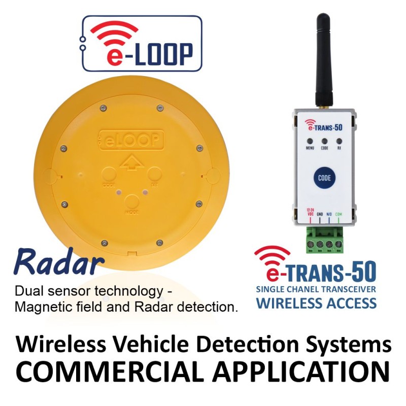 Complete Package for Automatically Controlling The Flashing Warning Light With eLoop Radar Detector. Warning Light Controller with Flashing Warning Light/Buzzer and Integrated Antenna, e-Loop Detector Combo | Universal LED warning flashing light, multi-mode, high luminous efficacy and integrated audio buzzer warning sound | Made in Italy