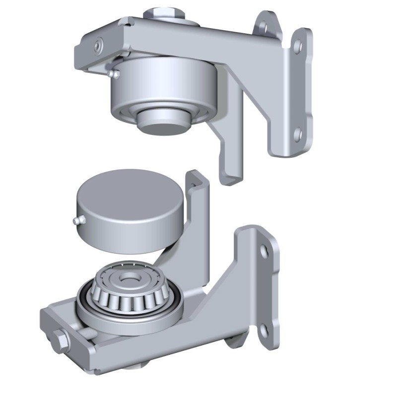 Italian-Made Ultra-Robust 1500 kg Commercial Grade Pivot Hinges with Tapered Roller Bearing and 5-hole Bracket to Fix. Suitable for Heavy Steel Swing Gates. Italian Made (FAC) Super Heavy-Duty Galvanised Pivot Hinges with Tapered Roller Bearing