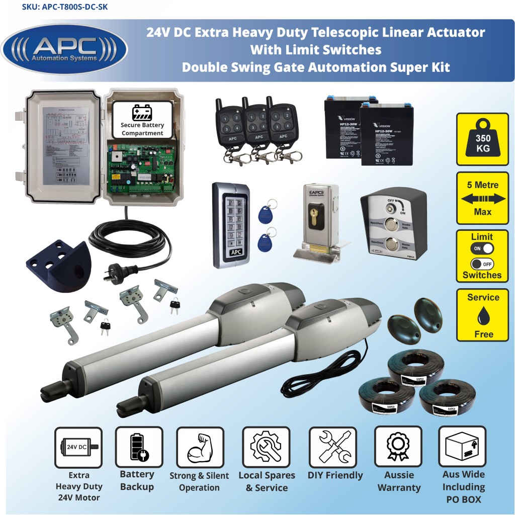 Extra Heavy Duty Telescopic Linear Actuator Kit with Robust Cast Alloy ...