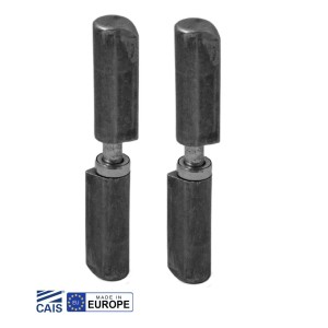 Set of Bullet Hinges (Weld-On / Weld-On) with Heavy-Duty Bearing Washer Steel Pin for Swing Gates, Bi-Fold Driveway Gates | Pair of CAIS HTW-140 Gate Hinge Made in Europe