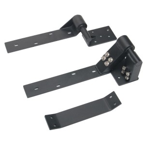 Adjustable Rising Gate Hinges on the Right Side Heavy Duty with Support Bracing. Satin Black Powder-Coated Heavy Duty Adjustable Rising Gate Hinges |  Lifting or Uphill Rising Hinges for Swing Driveway Gates