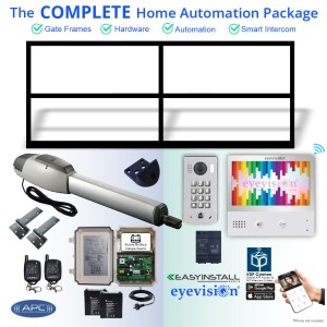 3M Gate Frame with Extra Heavy Duty Single Swing Gate Kit with EasyInstall 2Wire Smartphone Intercom Kit