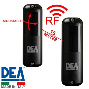 DEA LINEAR/B Photocell Wireless PE Safety Sensor up to 15m Range | Pair of adjustable photocells (210° Adjustable Rotating Optics) for Automatic Gate Opener System. Garage/Gate Safety Sensor LINEAR/B Safety Beam, Infrared Technology Wireless Gate Safety Sensor, Motion Detector, Wireless PE Gate Safety Beams