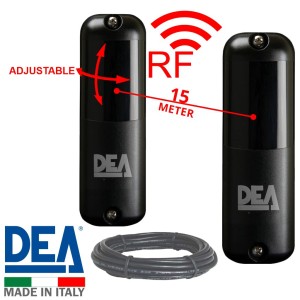 DEA LINEAR/B Photocell Wireless PE Safety Sensor up to 15m Range with 5m Cable Combo| Pair of adjustable photocells (210° Adjustable Rotating Optics) for Automatic Gate Opener System. Garage/Gate Safety Sensor LINEAR/B Safety Beam, Infrared Technology Wireless Gate Safety Sensor, Motion Detector, Wireless PE Gate Safety Beams