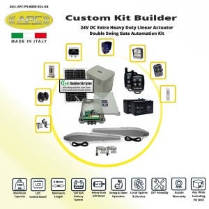 Double Swing Solar Powered Gate Opener, Automatic Motorized Remote Controls Gate, Solar Gate Automation System DIY Kit