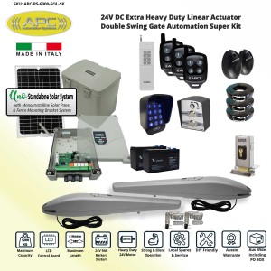 Double Swing Solar Powered Gate Opener, Automatic Motorized Remote Controls Gate, Solar Gate Automation System DIY Kit