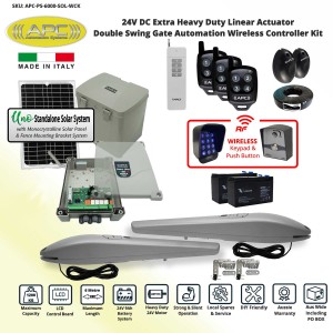 Double Swing Solar Powered Gate Opener, Automatic Motorized Remote Controls Gate, Solar Gate Automation System DIY Kit