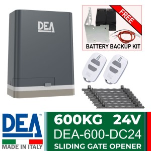 Heavy Duty 600kg Sliding Gate Opener Kit | Italian Made by DEA. Automatic Gate System with All-Metal Gear Strong Sliding Gate Automation Motor and Magnetic Limits